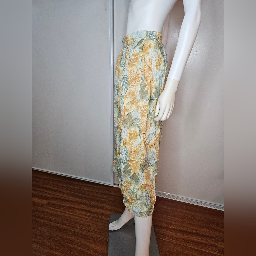 Sag Harbor Yellow and Green Floral Midi Skirt Size S Multi Color - Picture 2 of 9